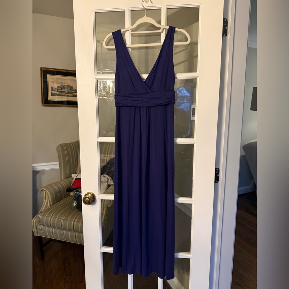 Boden V-Neck Maxi Dress Navy Blue Size 6 - Resort Beach Spring Like New Tank